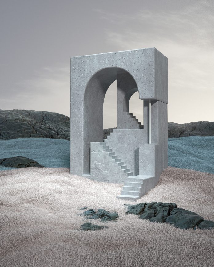 'Stairs' is an Escher-inspired series of architectural 3D renderings by Murat Yıldırım.