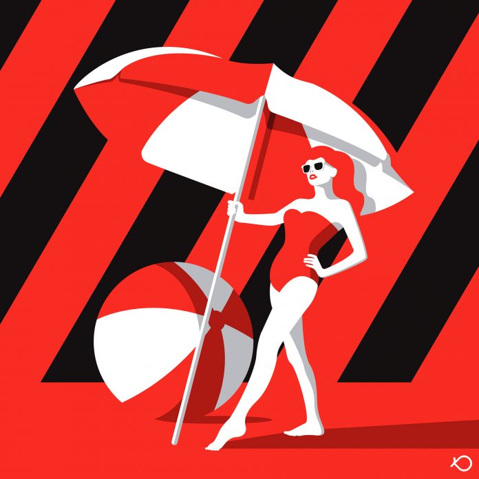 Beach Lady - Illustration by Kostis Pavlou