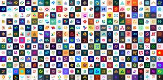 Geometric logo templates collections available for download as fully editable vector graphics