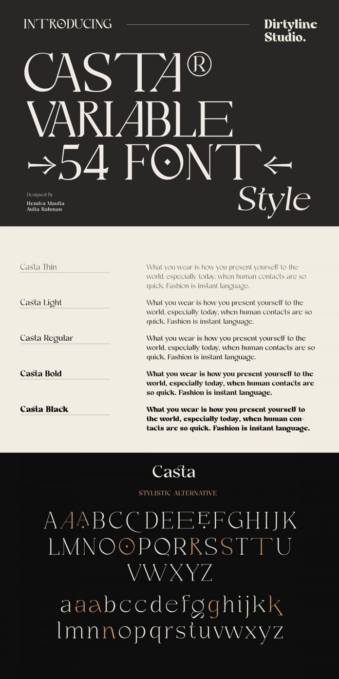 Casta – Display Sans Serif Font Family by Dirtyline Studio