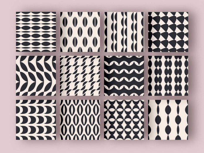 Fully editable black and white patterns.