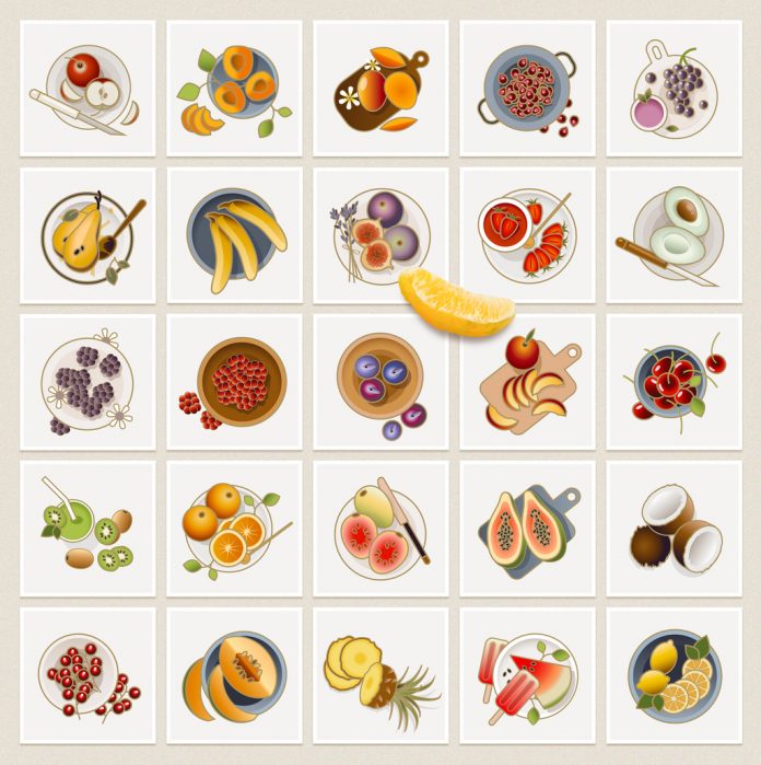 25 Colorful Fruit Icons