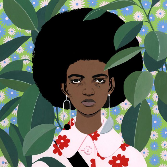 Female portraits painted by illustrator Bijou Karman.