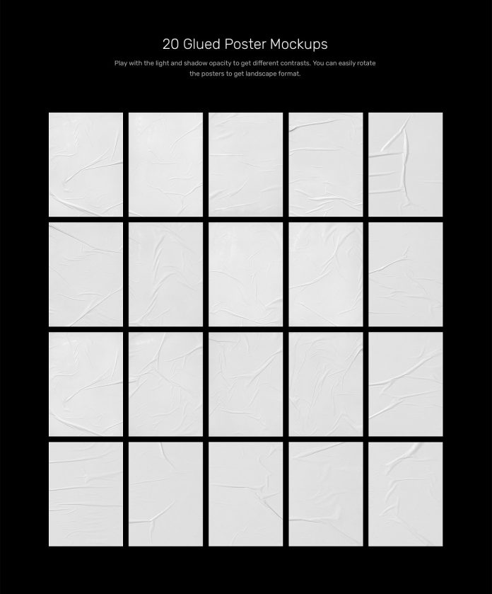 Glued poster mockups scene generator.