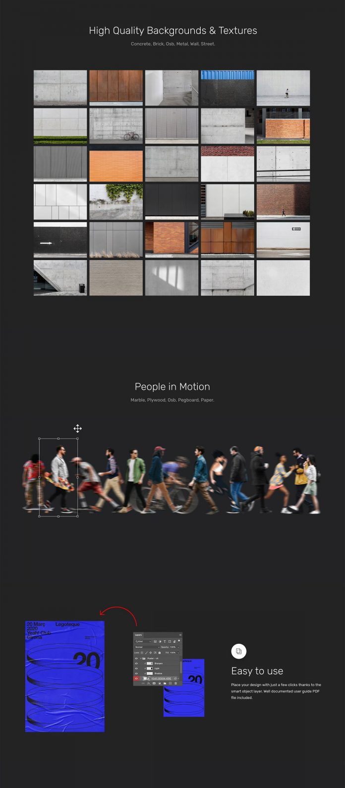 Glued poster mockups scene generator.