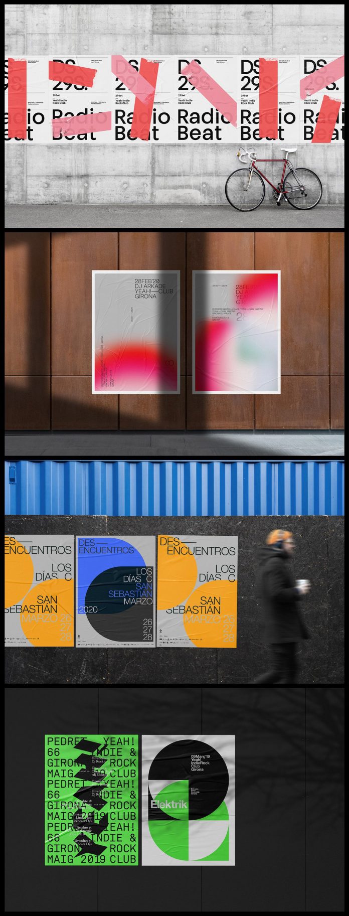 Glued poster mockups scene generator.
