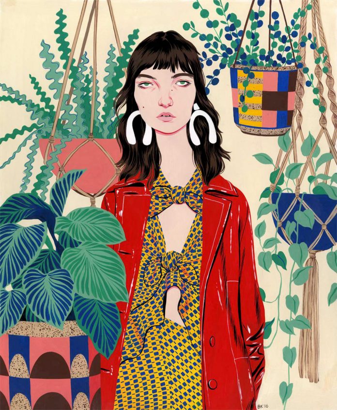 Female portraits painted by illustrator Bijou Karman.