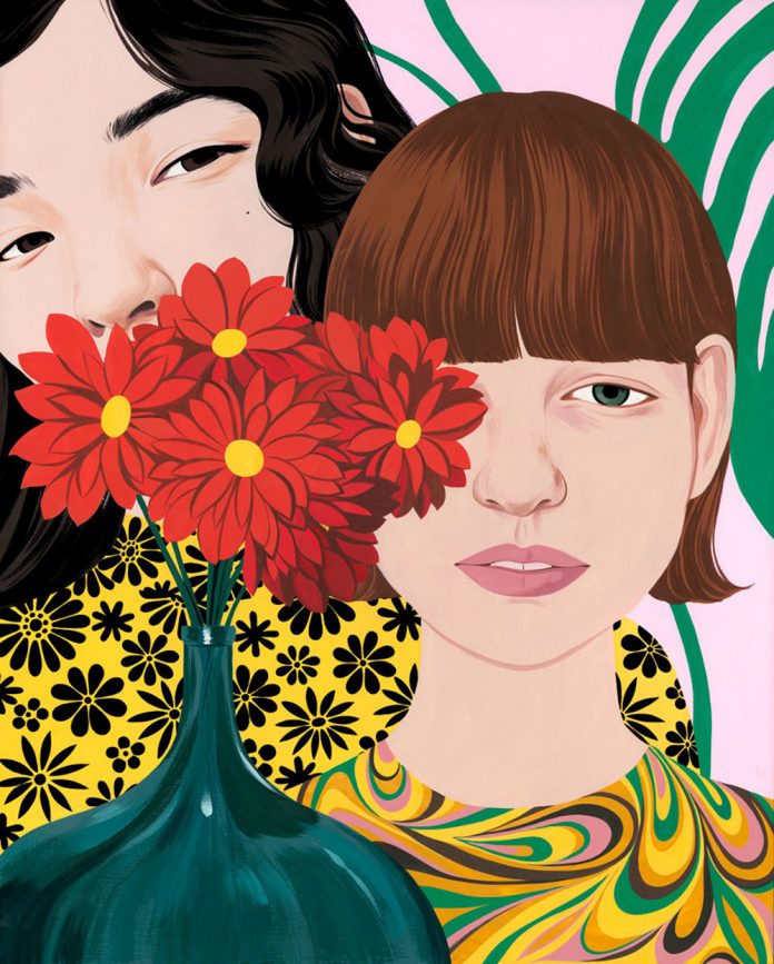 Female portraits painted by illustrator Bijou Karman.