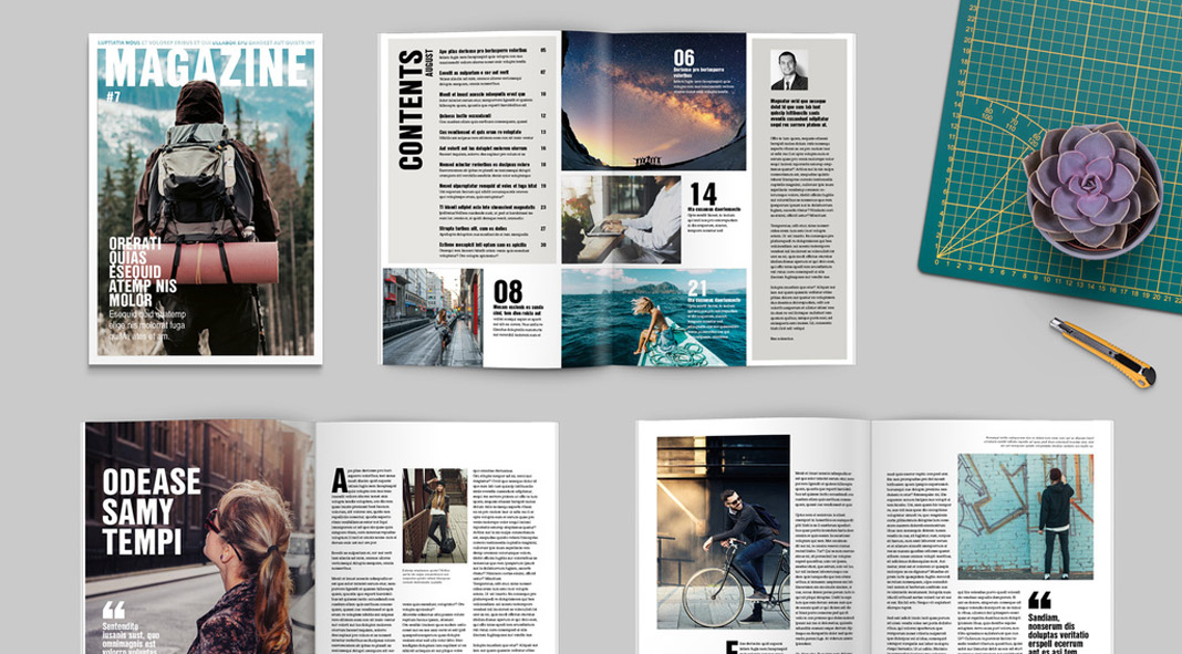 A4 InDesign magazine template with 32 pages. A4 InDesign magazine template with 32 pages.