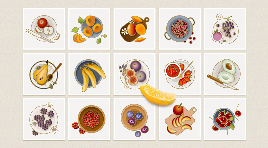 25 Colorful Fruit Icons 25 Colorful Fruit Icons