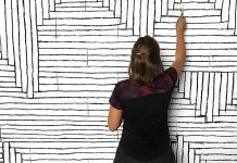 Geometric murals by Tanya Heidrich.