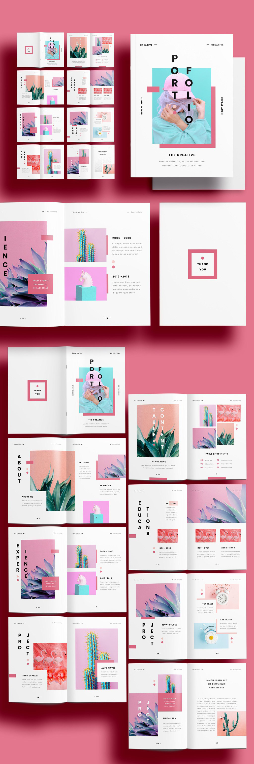 A unique portfolio template for Adobe InDesign.