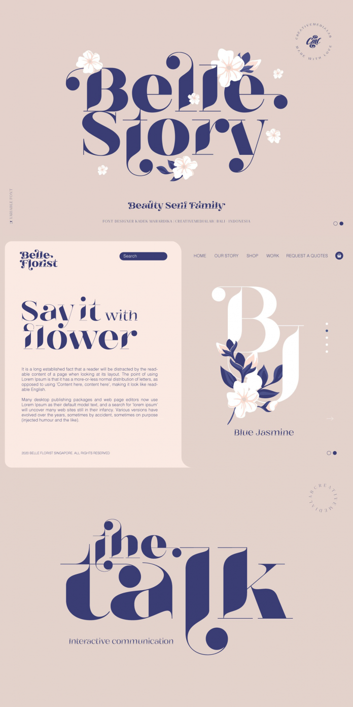 Belle Story font family by Kadek Mahardika of Creativemedialab.