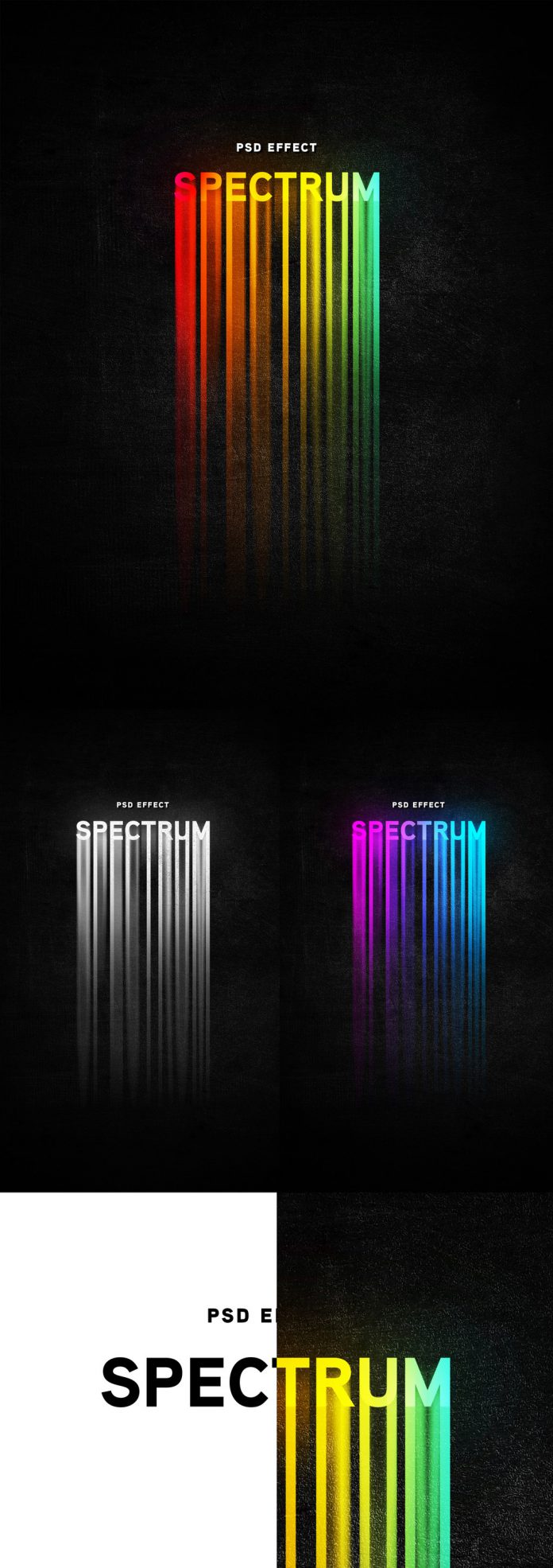 This long barcode color shadow effect is available as ready-to-use Photoshop action.