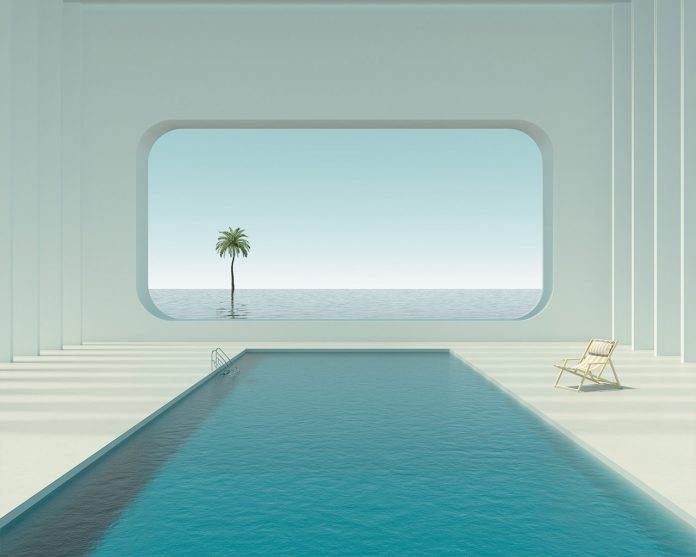 Visual Escapism II, Somewhere in the World, 2020 - dreamlike surreal 3D worlds created by Minjin Kang and Mijoo Kim of Mue Studio.