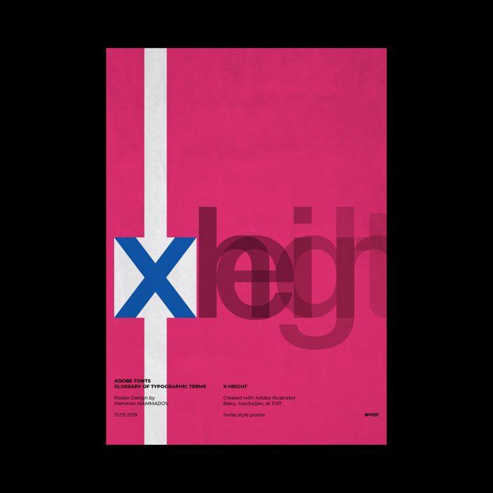 X-HEIGHT, typographic poster design inspired by Swiss graphic design.