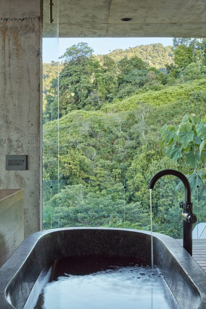 A luxury concrete villa designed by architecture studios Formafatal and Refuel Works for ArtVillas Costa Rica.