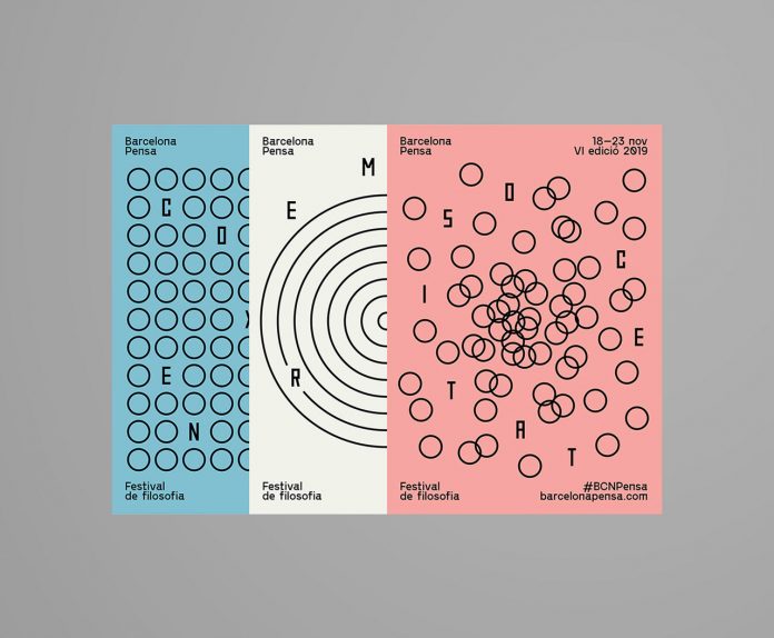Barcelona Pensa branding and poster series by Studio Carreras.