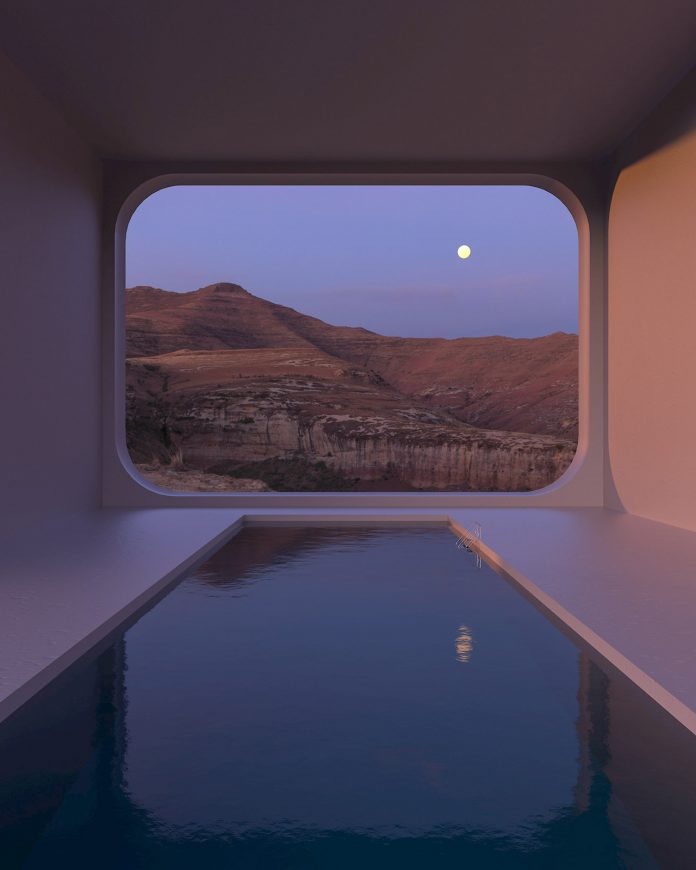 Visual Escapism II, Somewhere in the World, 2020 - dreamlike surreal 3D worlds created by Minjin Kang and Mijoo Kim of Mue Studio.