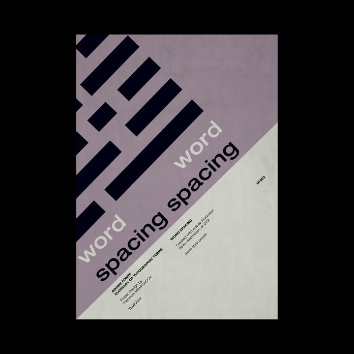 WORD SPACING, typographic poster design inspired by Swiss graphic design.