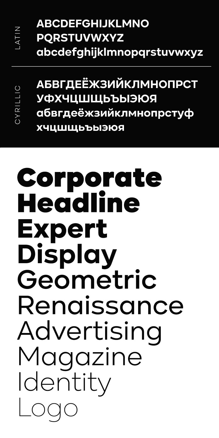 Kinetika, a geometric sans serif font family by Galin Kastelov.