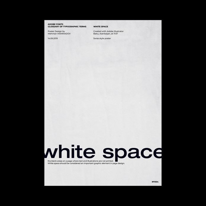 WHITE SPACE, typographic poster design inspired by Swiss graphic design.