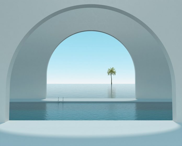 Visual Escapism II, Somewhere in the World, 2020 - dreamlike surreal 3D worlds created by Minjin Kang and Mijoo Kim of Mue Studio.