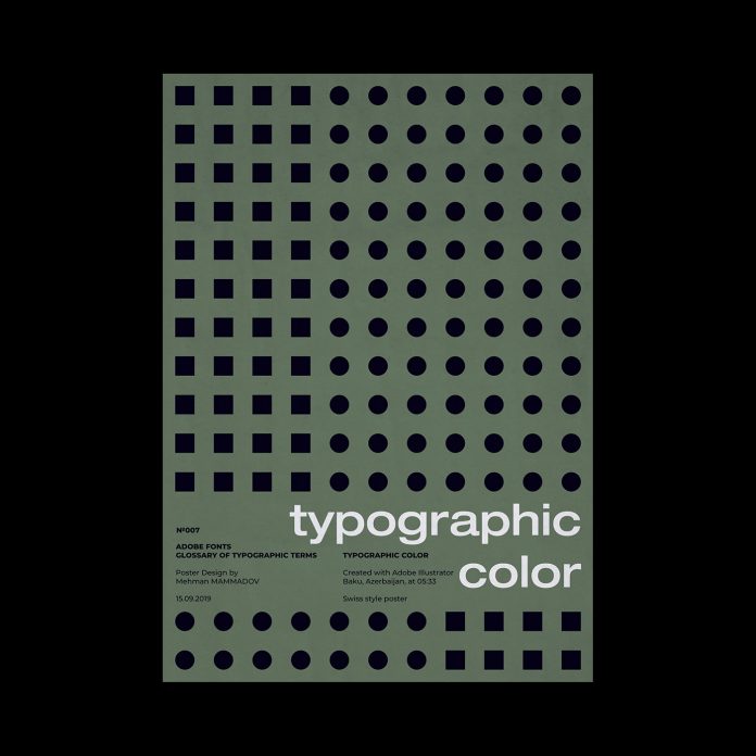 TYPOGRAPHIC COLOR, typographic poster design inspired by Swiss graphic design.