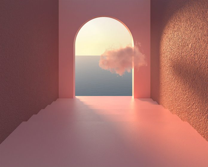 Visual Escapism II, Somewhere in the World, 2020 - dreamlike surreal 3D worlds created by Minjin Kang and Mijoo Kim of Mue Studio.