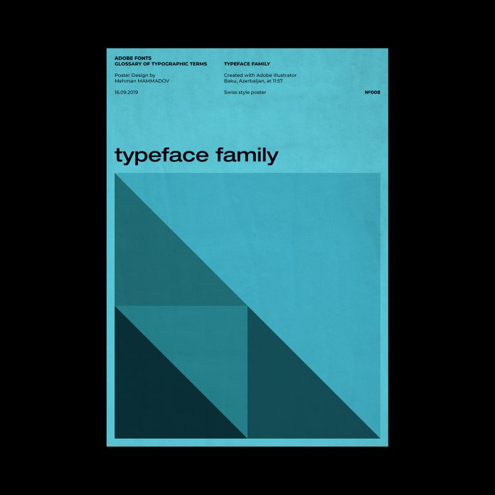 TYPEFACE FAMILY, typographic poster design inspired by Swiss graphic design.