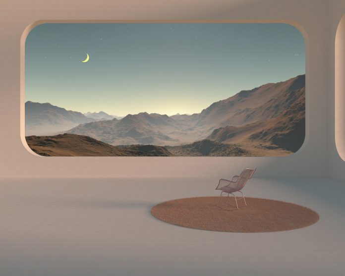 Visual Escapism II, Somewhere in the World, 2020 - dreamlike surreal 3D worlds created by Minjin Kang and Mijoo Kim of Mue Studio.