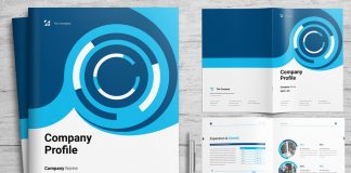 Corporate Profile Booklet Template with Blue Accents