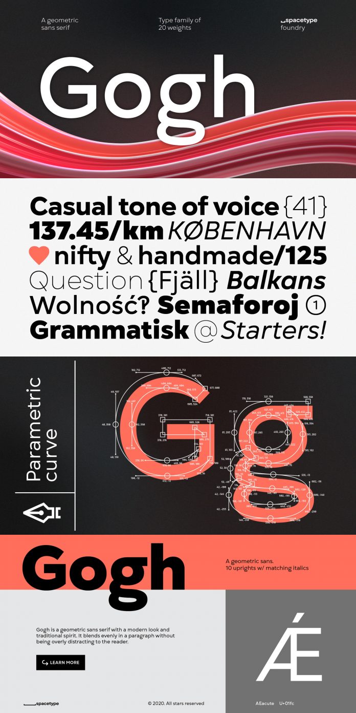 Gogh font family by Spacetype.