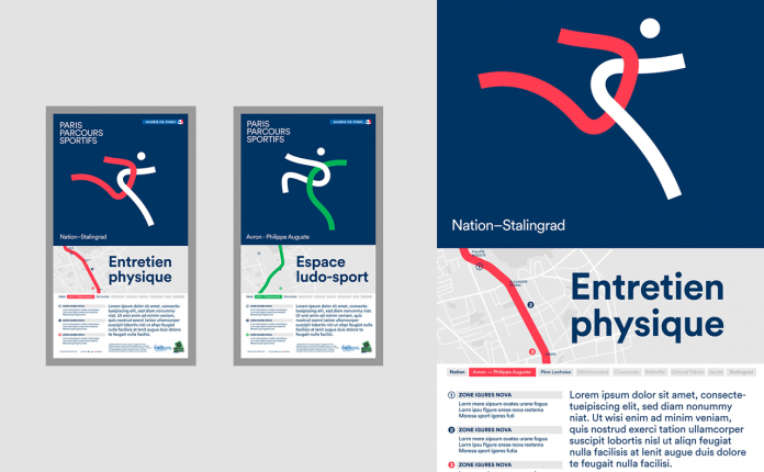 Paris Sports Courses: visual identity design by Graphéine.