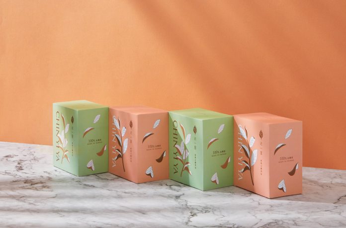 Packaging design by Aaoo Studio for the Chin Yi Ya Tea shop.