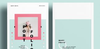 A modern and fresh portfolio template for Adobe InDesign.