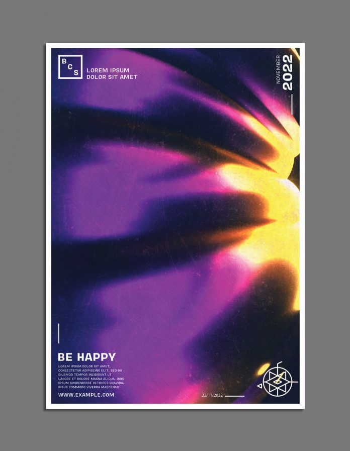 Abstract 3D Paint Brush Shape Poster Template