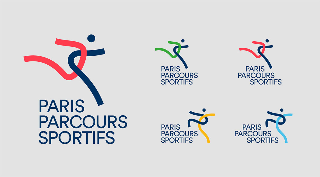 Paris Sports Courses: visual identity design by Graphéine. Paris Sports Courses: visual identity design by Graphéine.