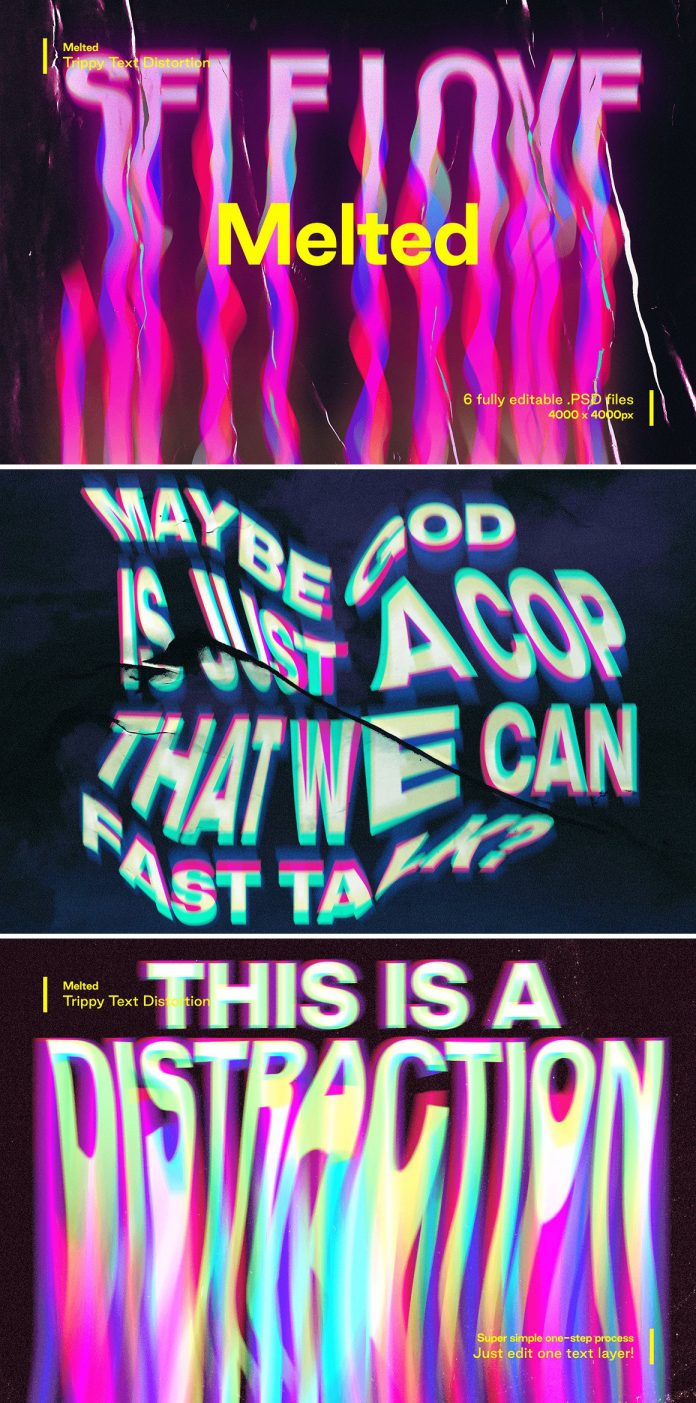 Melted - Trippy Text Distortions Photoshop Action