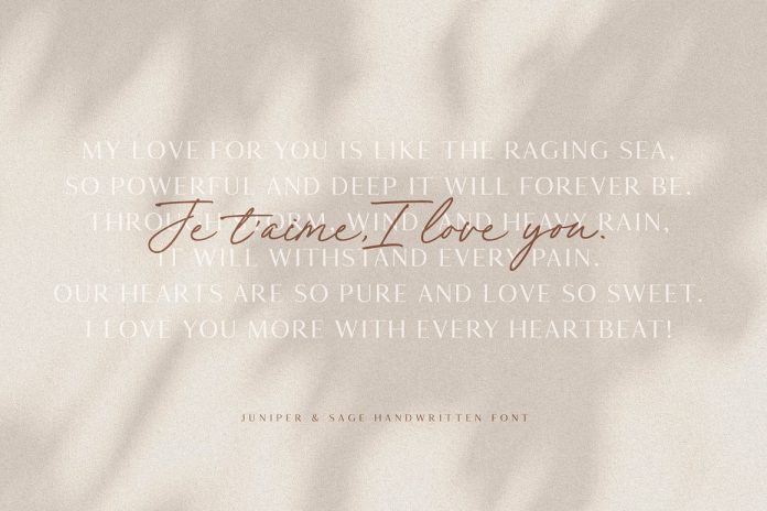 Juniper and Sage Script Font by Nicky Laatz.