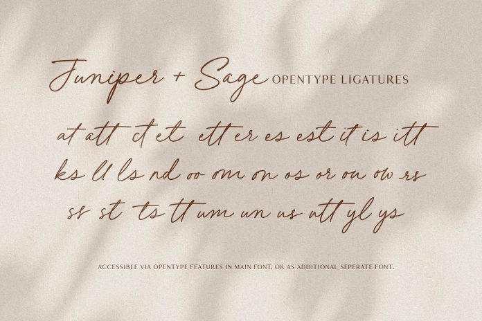 Juniper and Sage Script Font by Nicky Laatz.