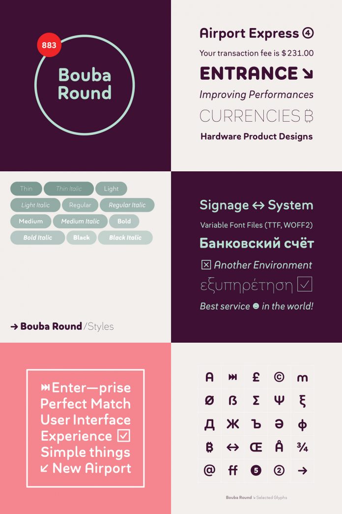 Bouba Round font family by HVD Fonts.
