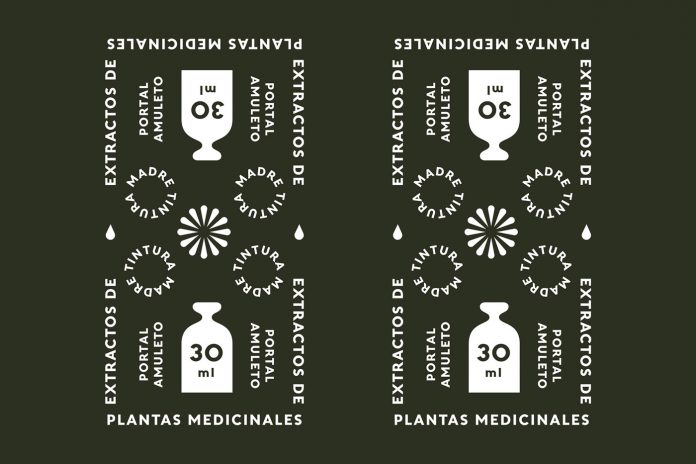 Brand and packaging design by studio Un Barco for Amuleto Portal.