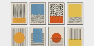 Download minimalist graphic artworks consisting of simple lines and geometric shapes in diverse colors as fully editable vector files.