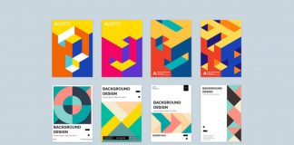 Geometric graphic design templates available for download as fully editable vector shapes.