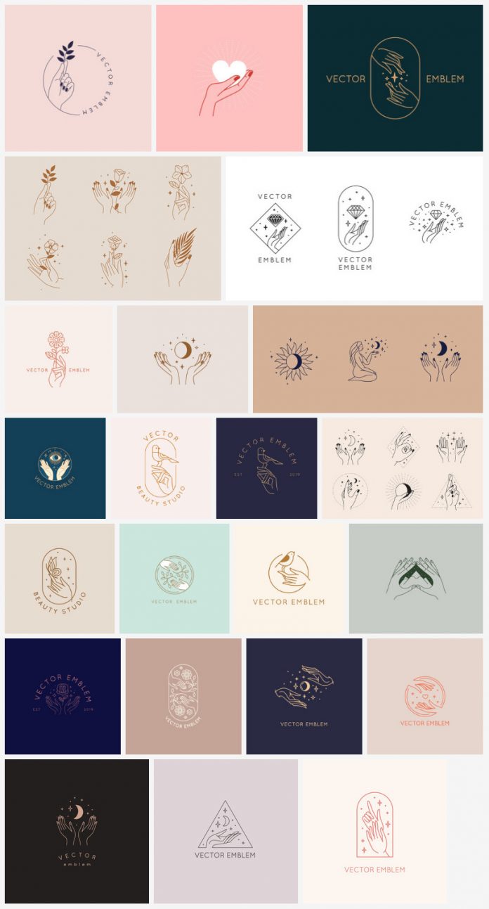 Minimalist vector symbols and logos with a feminine touch.