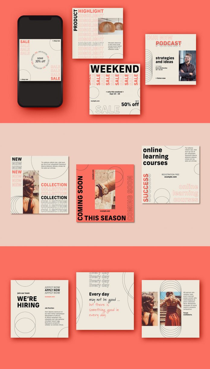 Multipurpose Social Media Post Template by Adobe Stock contributor @orangeberry.