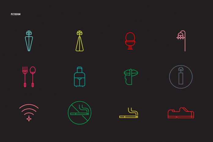 Azure Hostel brand and graphic design by Wide & Narrow