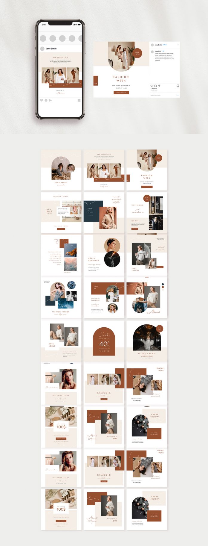 21 Fashion-Inspired Social Media Puzzle-Style Templates