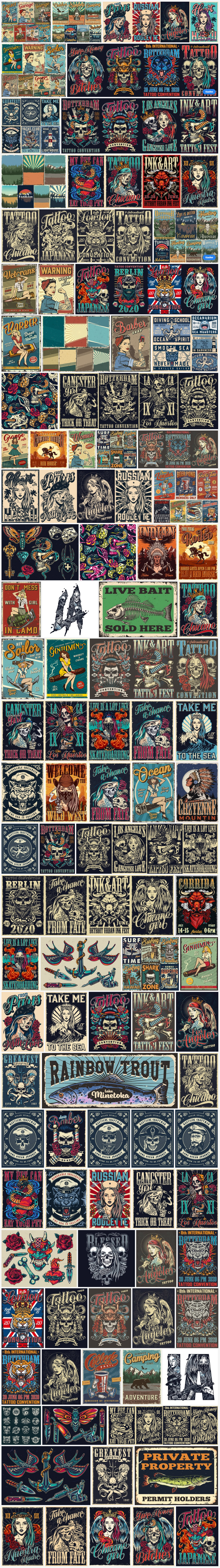 Vintage vector graphics by DGIM studio.